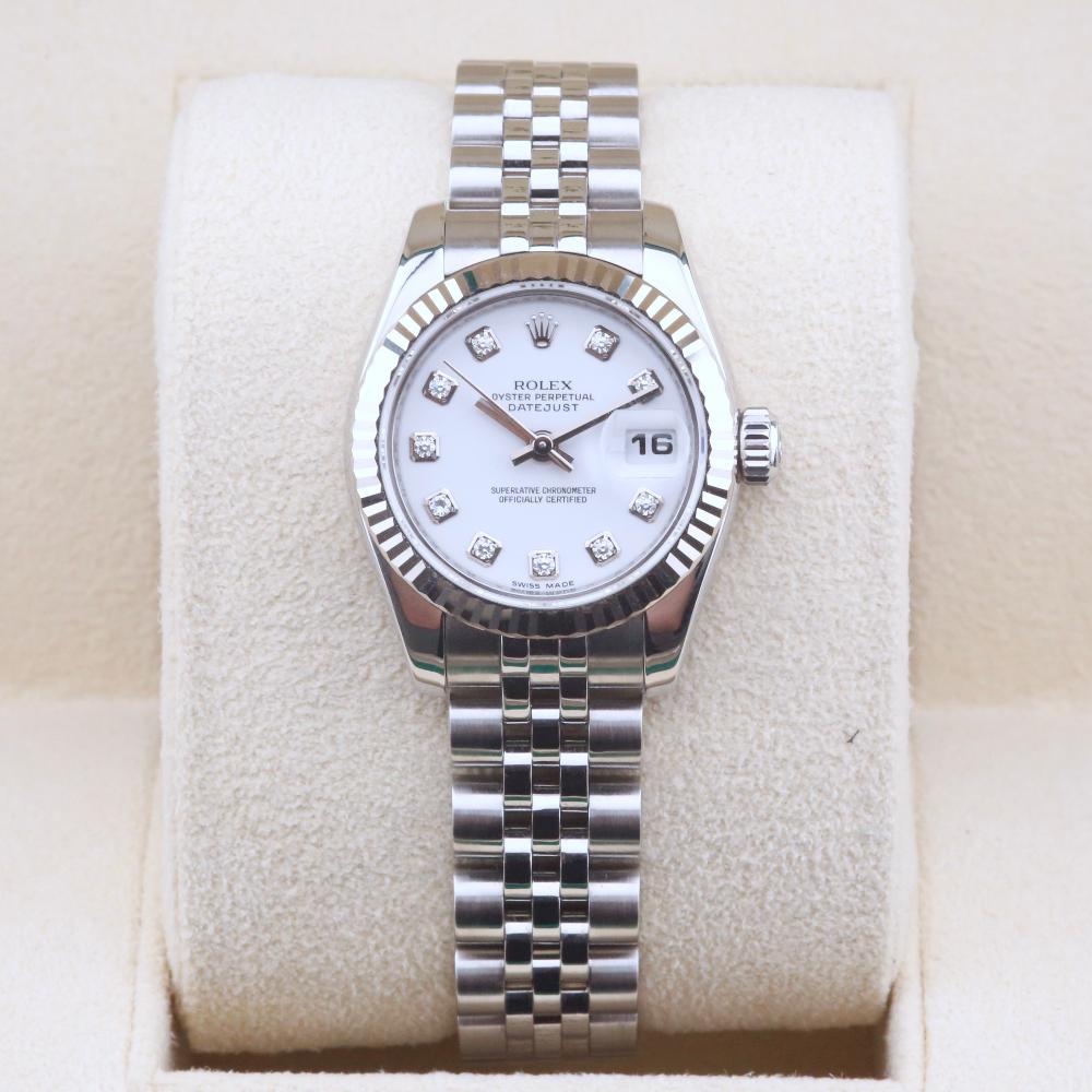 Rolex silver diamond best sale