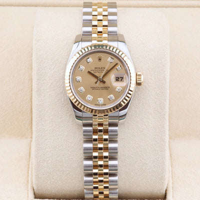 Rolex Datejust 26 Champagne Diamond Dial 179173 Year: 2018