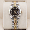 Rolex Datejust 26  179173 Black Diamond 26mm Unworn 2010 Box and Papers