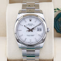 Rolex Oyster Perpetual Date  115234 White 34mm Excellent 2015 Box and Papers