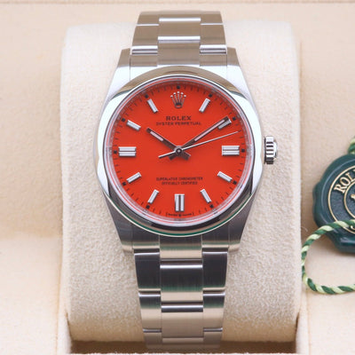 Rolex Oyster Perpetual 36 Coral Red Dial 126000 Year: 2021
