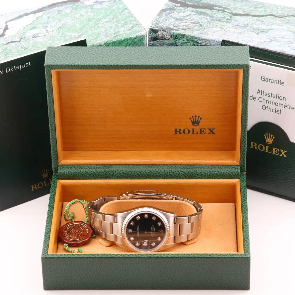 Diamond Dial Part Rolex Datejust 36 Blue Diamond Dial 16234 Year: 2004 - lbjwatches
