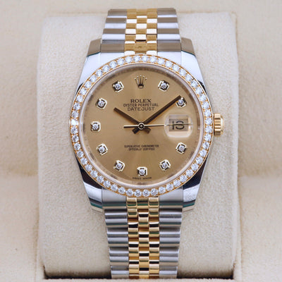 Rolex Datejust 36 Champagne Diamond Bezel 116243 Year: 2015