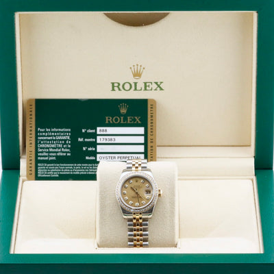 lex Datejust 26 Champagne Diamond Dial And Bezel 179383RBR Year: 2013