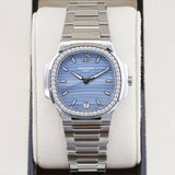 Patek Philippe Ladies Nautilus  7018/1A-010 Blue Mother Of Pearl 33.6mm Excellent 2018 Box and Papers