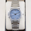 Patek Philippe Ladies Nautilus  7018/1A-010 Blue Mother Of Pearl 33.6mm Unworn 2018 Box and Papers