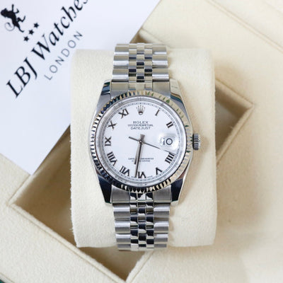 Rolex Datejust 36 White Roman Dial 126234