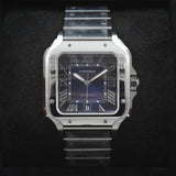Cartier Santos  WSSA0071 Blue Full Stickers 40mm Unworn 2025 Complete Set
