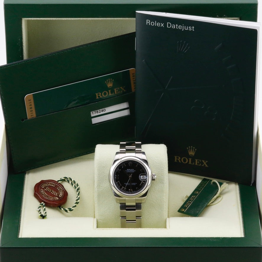 Rolex Datejust 31 Black Dial 178240 Year: 2008