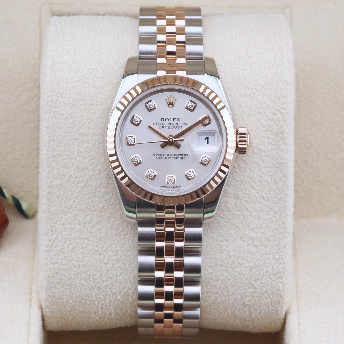 Rolex Datejust 26 Silver Diamond Dial 179171 Year: 2013