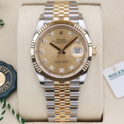 Rolex Datejust 36 Champagne Diamond Dial 126233 Year: 2025