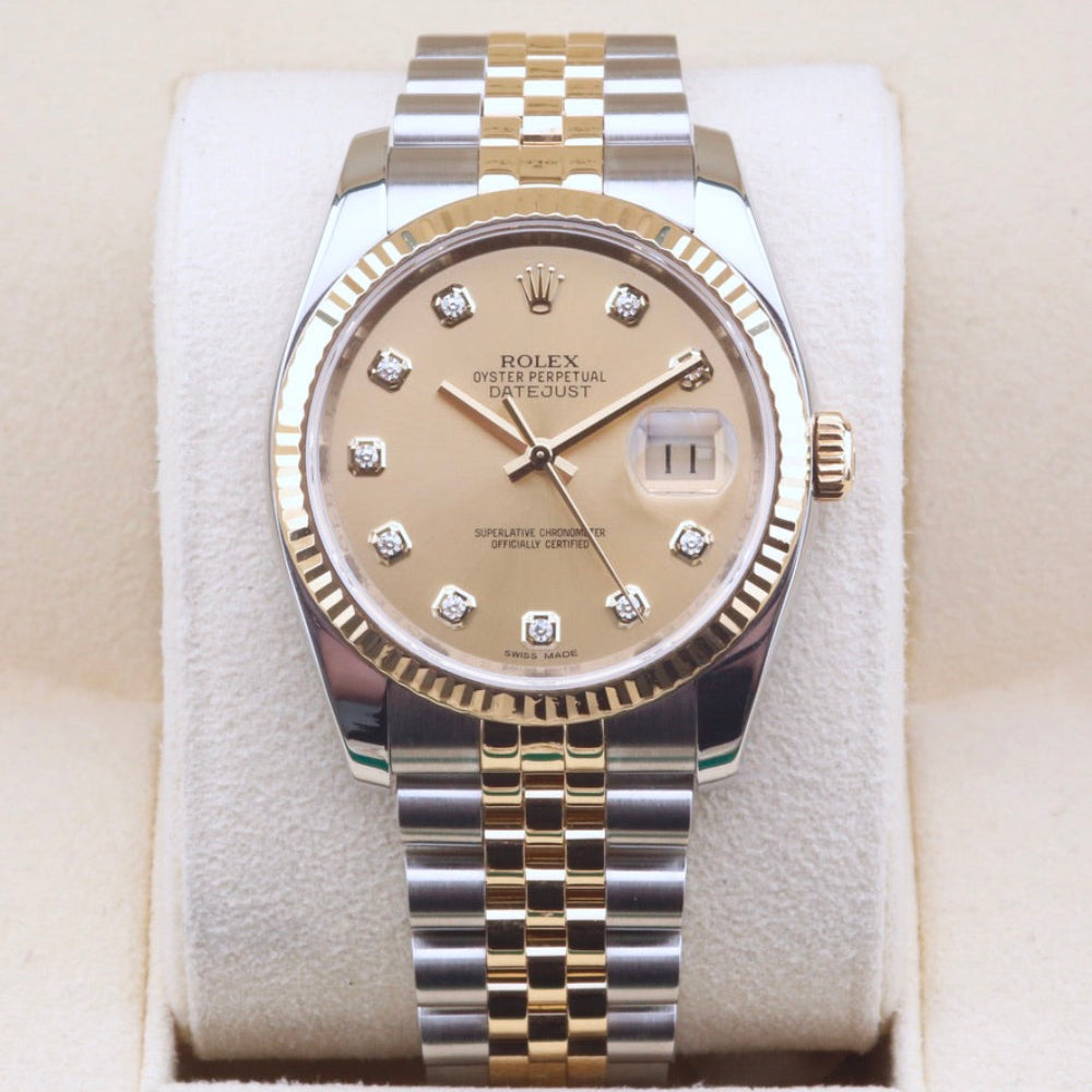 Rolex Datejust 36 Champagne Diamond Dial 116233 Year: 2014