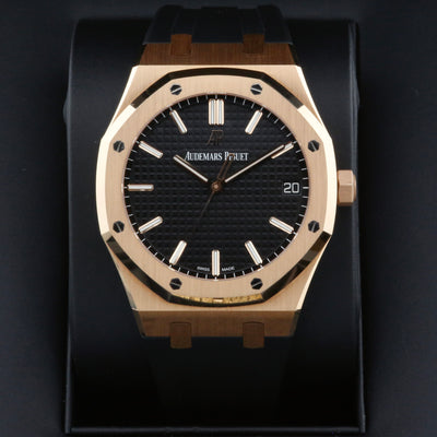 Audemars Piguet Royal Oak Rose Gold Black Dial 15500OR Year: 2021
