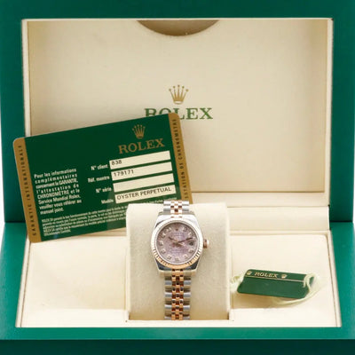 Rolex Datejust 26 Pink Jubilee Diamond Dial 179171 Year: 2012