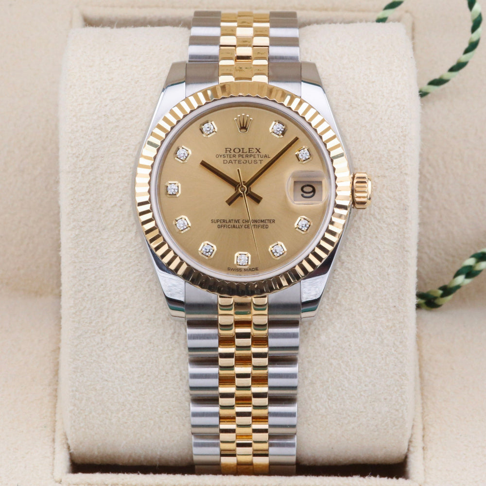 Rolex Datejust 31 Champagne Diamond Dial 178273 Year: 2016