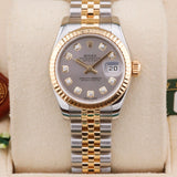 Rolex Datejust 26  179173 Silver Diamond 26mm Unworn 2014 Complete Set