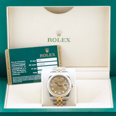 Rolex Datejust 36 Champagne Diamond Dial 116233 Year: 2014