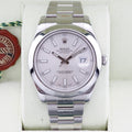 Rolex Datejust 2  116300 Silver 41mm Excellent 2013 Box and Papers
