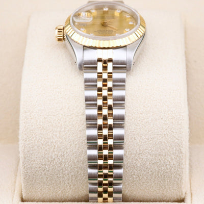 Rolex Datejust 26 Champagne Diamond Dial 69173 