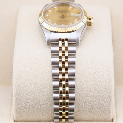 Rolex Datejust 26 Champagne Diamond Dial 69173 