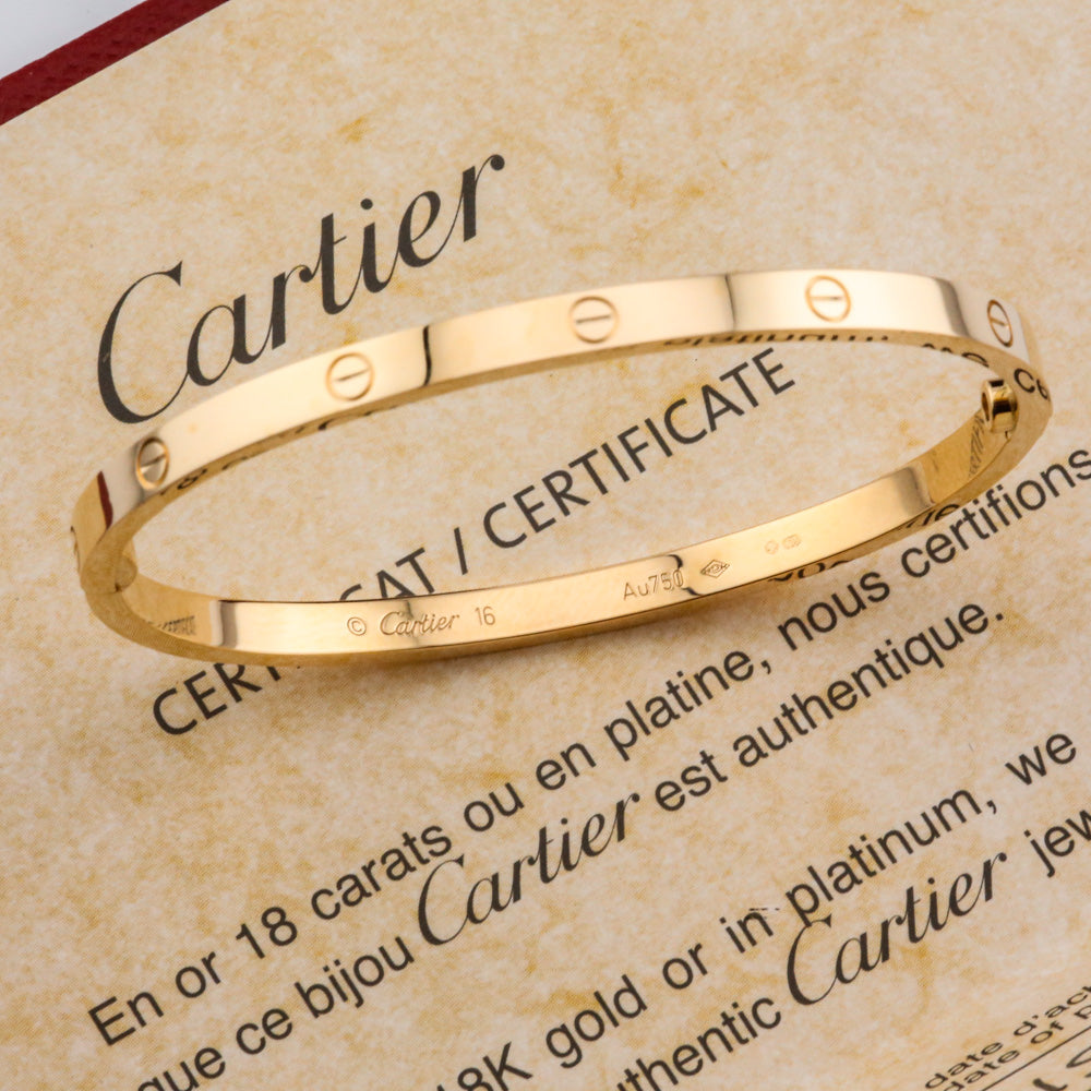 Cartier Love Bracelet 18ct Yellow Gold SM Size 16