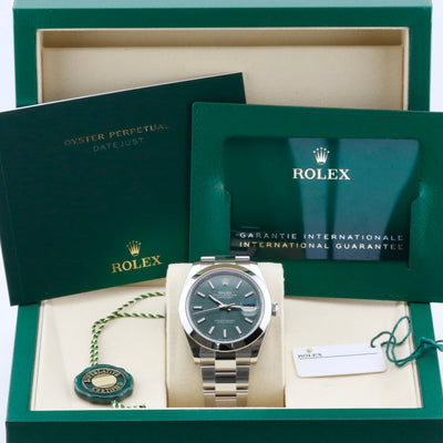 Rolex Datejust 41 Mint Green Dial 126300 Year: 2025