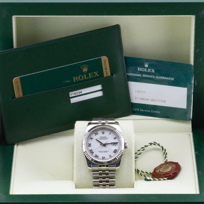 Rolex Datejust 36 White Roman Dial 116234 Year: 2008