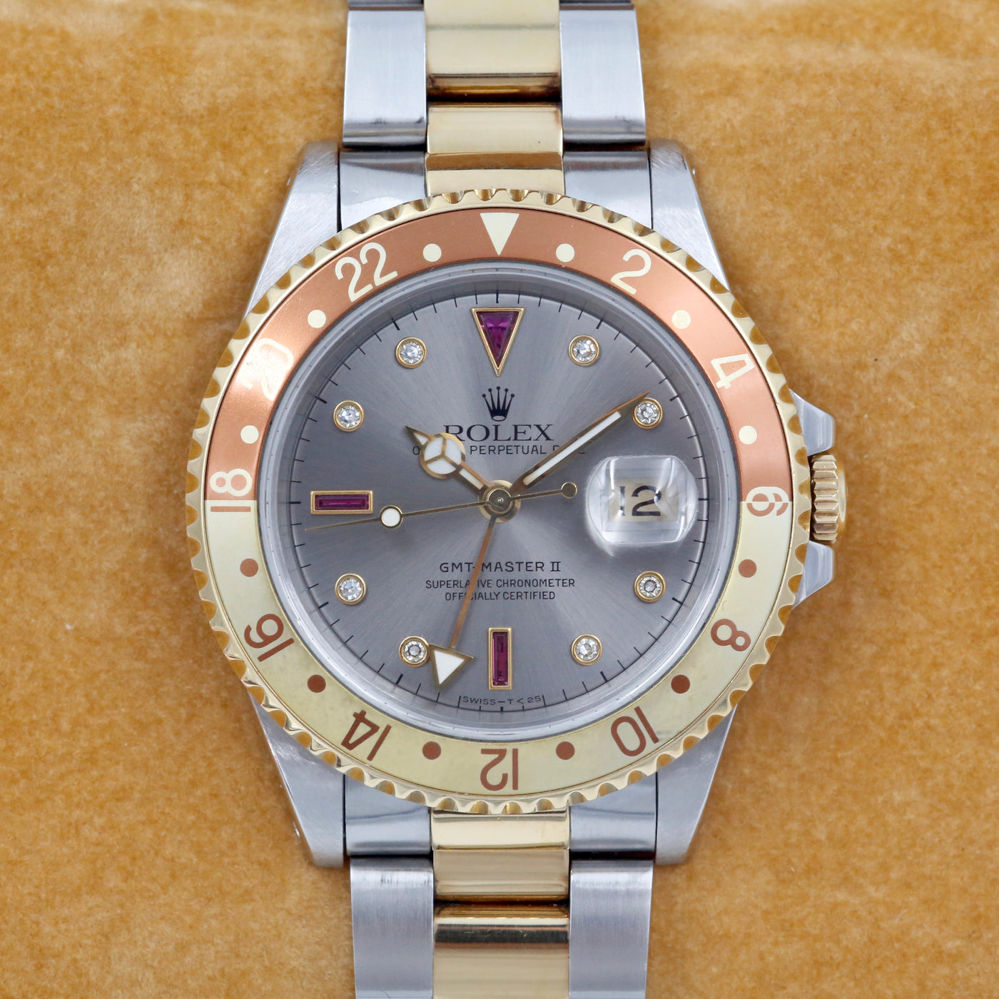 Rolex GMT Rootbeer 16713 Serti Dial