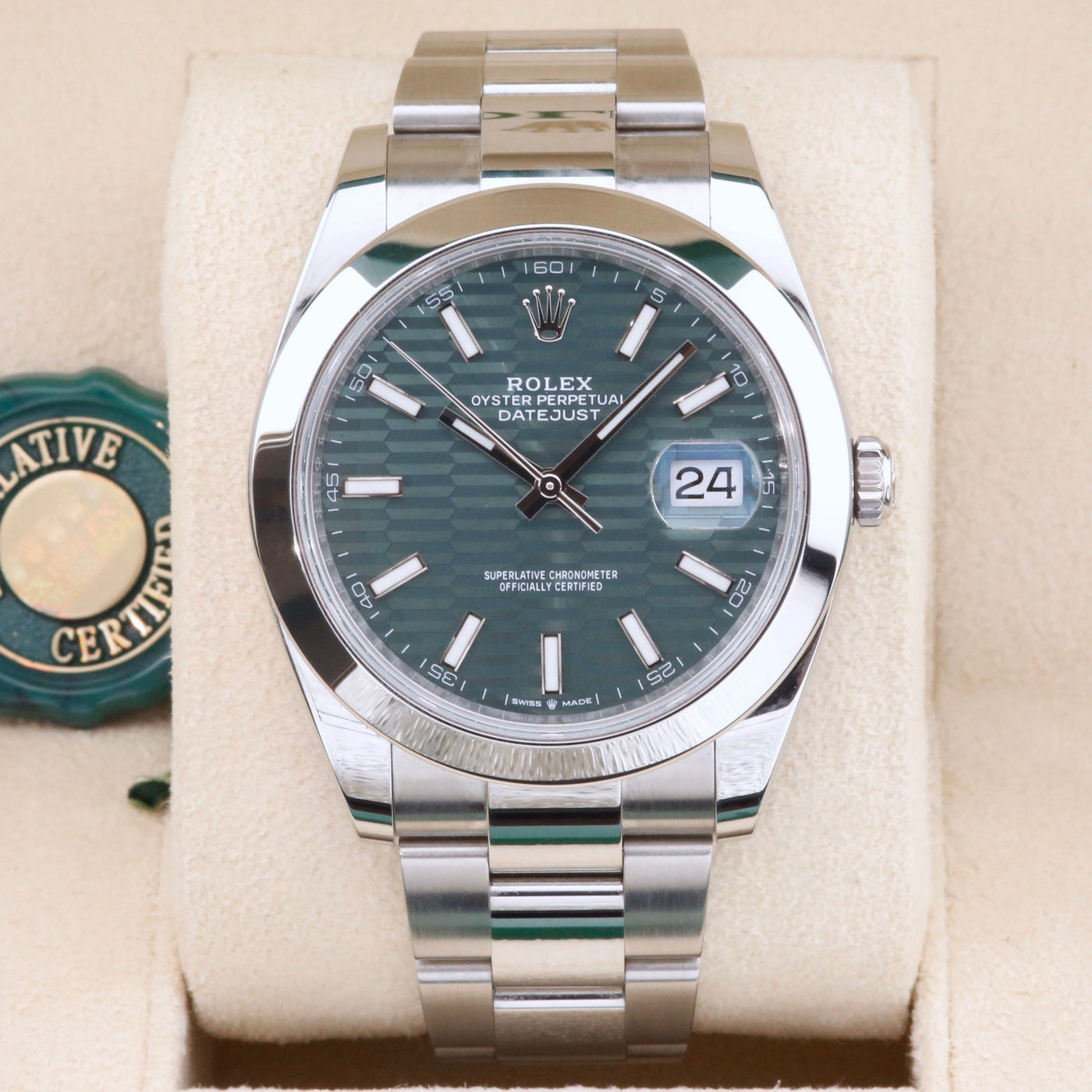 Rolex Datejust 41 Green Motif Dial 126300 Year: 2023