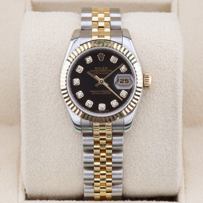 Rolex Datejust 26 179173 Black Diamond Dial Year: 2009