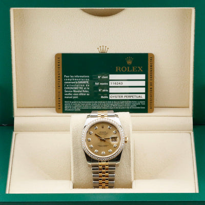 Rolex Datejust 36 Champagne Diamond Bezel 116243 Year: 2015