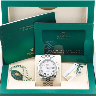 Rolex Datejust 41 White Roman Dial 126334