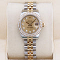 Rolex Datejust 26 Champagne Diamond Dial And Bezel 179383RBR Year: 2013