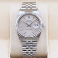 Rolex Datejust 36 16220 Silver Tapestry Dial Year: 1989