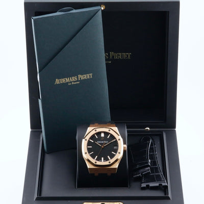 Audemars Piguet Royal Oak Rose Gold Black Dial 15500OR Year: 2021