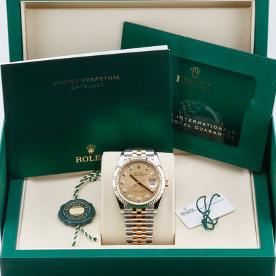 Rolex Datejust 36 Champagne Diamond Dial 126233 Year: 2025