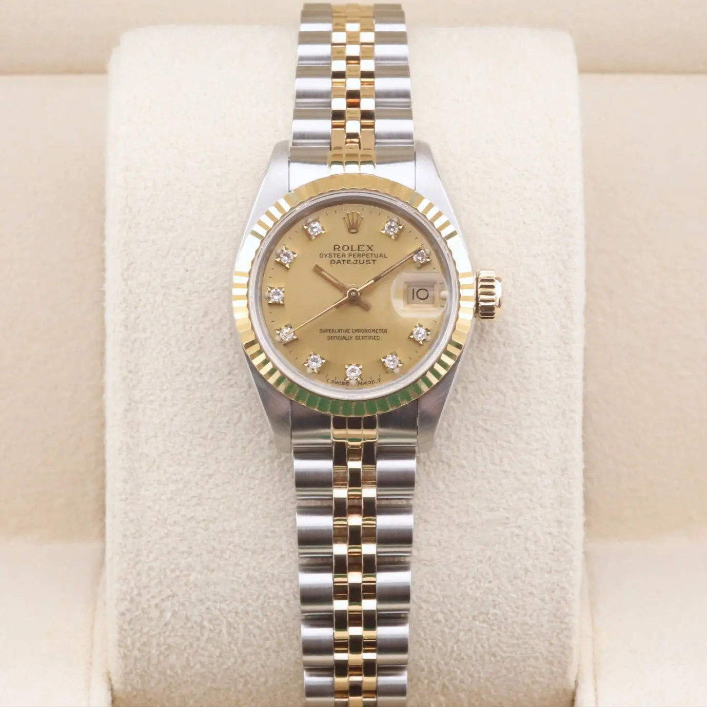 Rolex Datejust 26 Champagne Diamond Dial 69173 lbjwatches