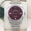 Rolex Oyster Perpetual 39  114300 Grape 39mm Excellent 2017 Box and Papers