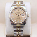 Rolex Datejust 36  116233 Champagne Diamond 36mm Excellent 2008 Box and Papers