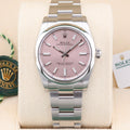 Rolex Oyster Perpetual 34 Sunburst Pink 124200 Pink 34mm Unworn 2023 Complete Set (with Tags)