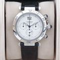 Cartier Pasha Chronograph  2113 White 38mm Excellent  Box