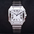 Cartier Santos De Cartier Steel  WSSA0029 White 35.1mm Unworn 2025 Box and Papers